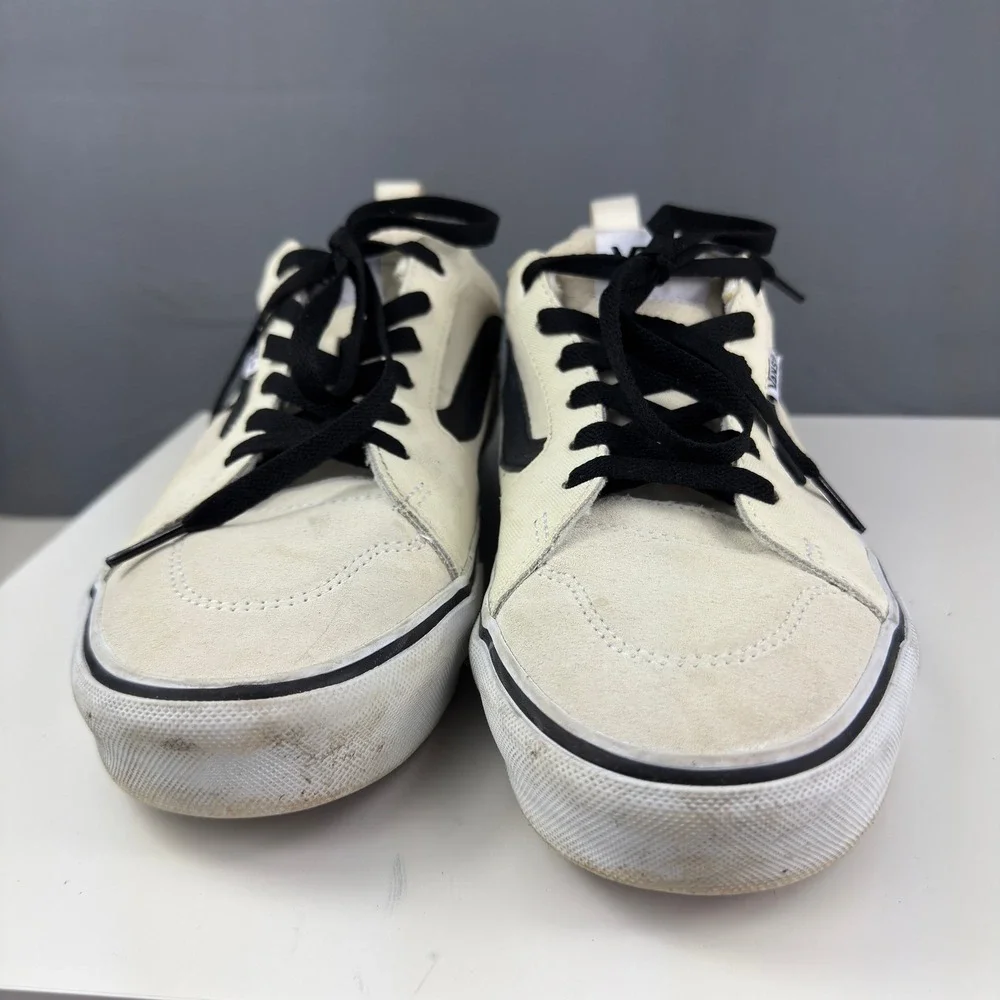 Vans Filmore Sneakers Mens 9 Cream Black Suede Canvas Low Top Skate Shoes 721454